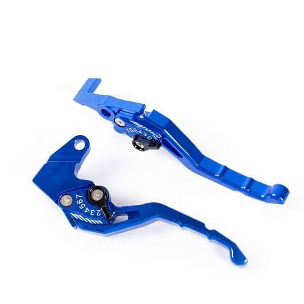 HJG Adjustable Brake and Clutch Levers Set for Honda CG 125 - 6 Positions (Blue)