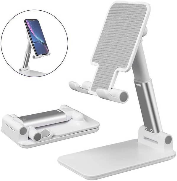 Universal Foldable Adjustable Mobile Stand for Phones and Tablets – Flexible Height Holder with Anti-Slip Desig